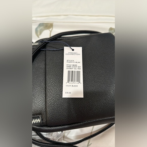 French Connection Noreen Slouchy Easy Crossbody Cell Phone Bag Black - Picture 3 of 3